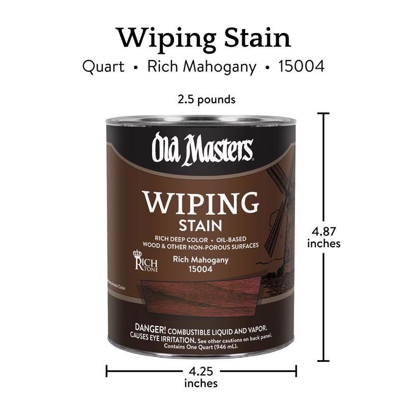 Old Masters Semi-Transparent Rich Mahogany Oil-Based Wiping Stain 1 qt