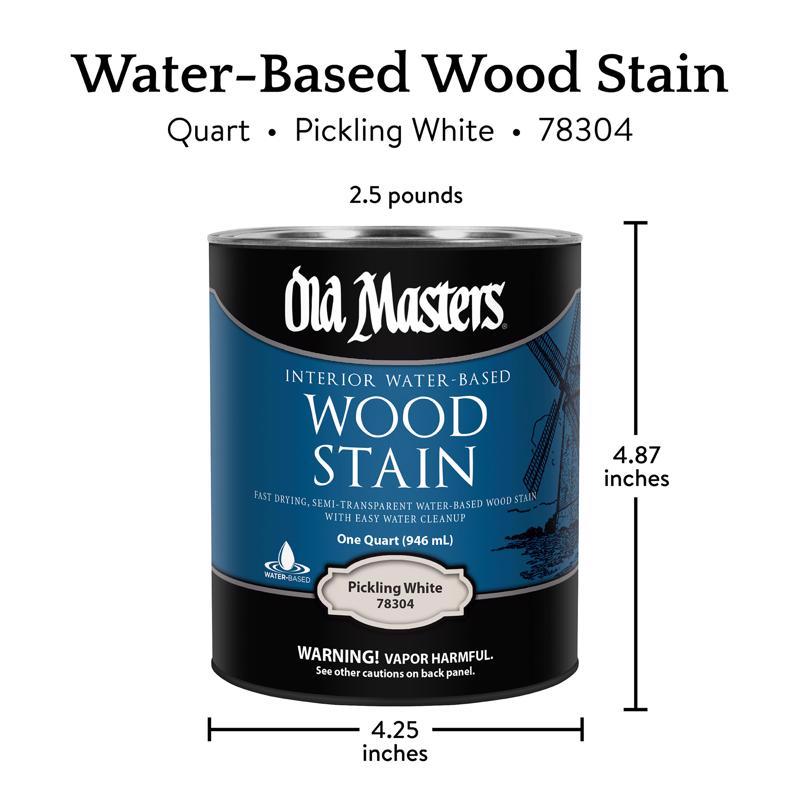 Old Masters Semi-Transparent Pickling White Water-Based Latex Wood Stain 1 qt