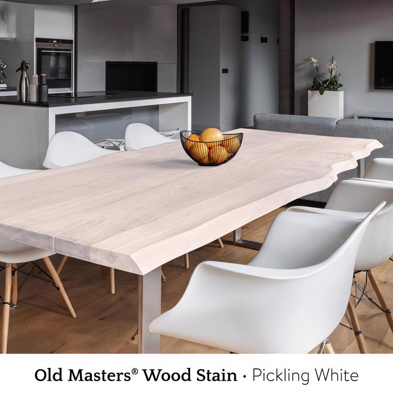 Old Masters Semi-Transparent Pickling White Water-Based Latex Wood Stain 1 qt