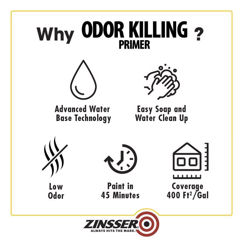 Zinsser Clear Water-Based Acrylic Odor Killing Primer 1 qt