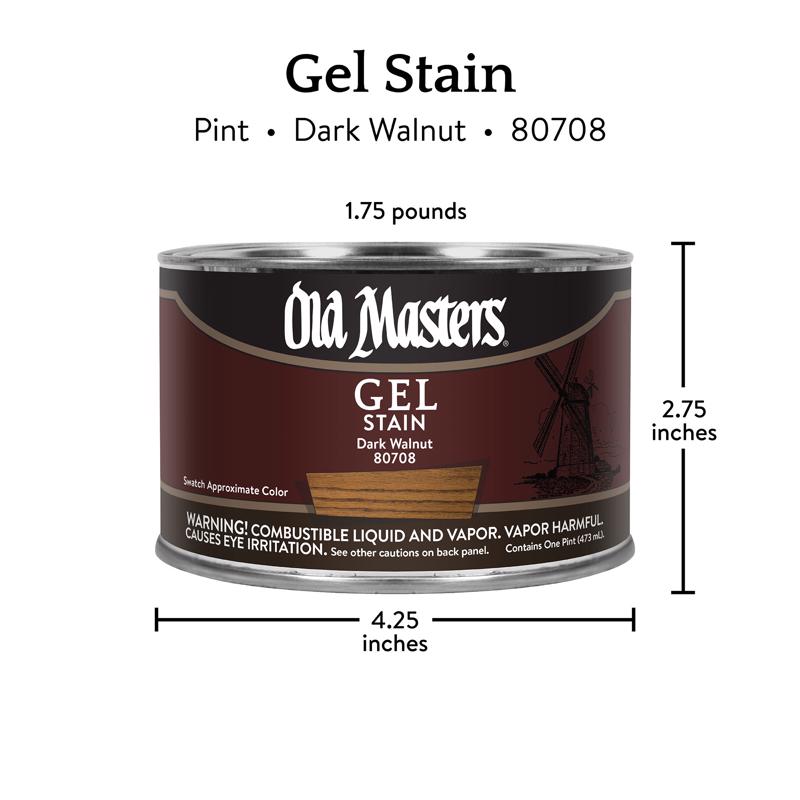 Old Masters Semi-Transparent Dark Walnut Oil-Based Alkyd Gel Stain 1 pt