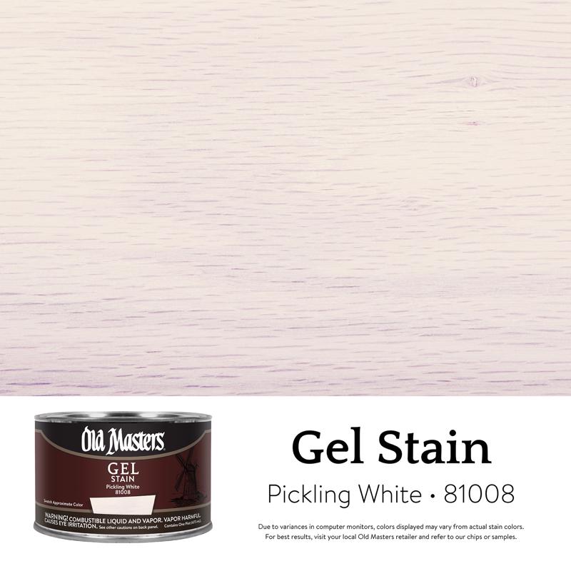 Old Masters Semi-Transparent Pickling White Oil-Based Alkyd Gel Stain 1 pt