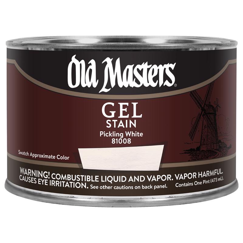 Old Masters Semi-Transparent Pickling White Oil-Based Alkyd Gel Stain 1 pt