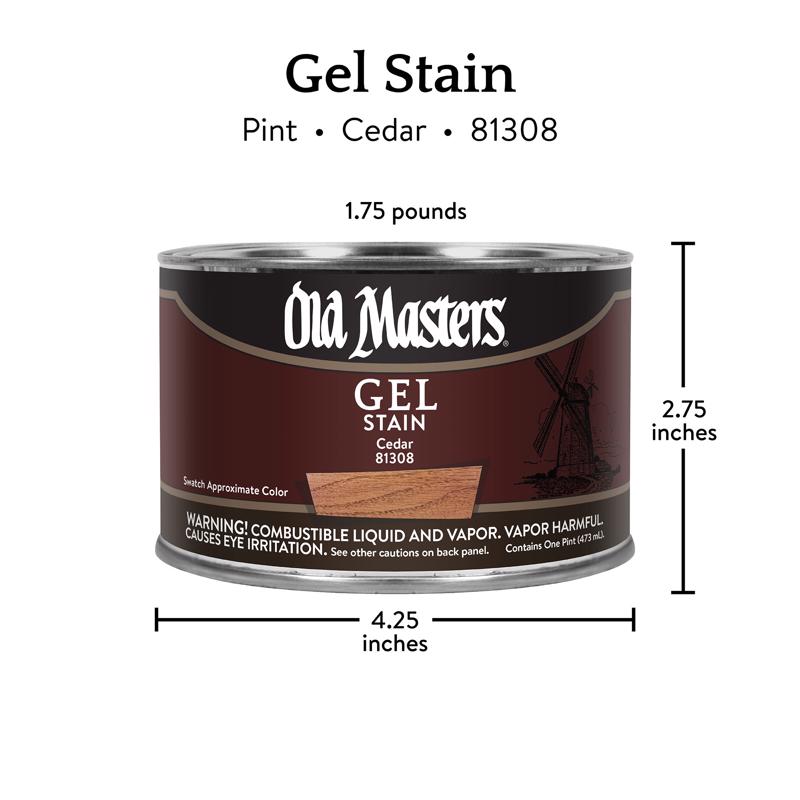Old Masters Semi-Transparent Cedar Oil-Based Alkyd Gel Stain 1 pt