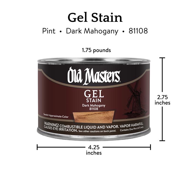 Old Masters Semi-Transparent Dark Mahogany Oil-Based Alkyd Gel Stain 1 pt