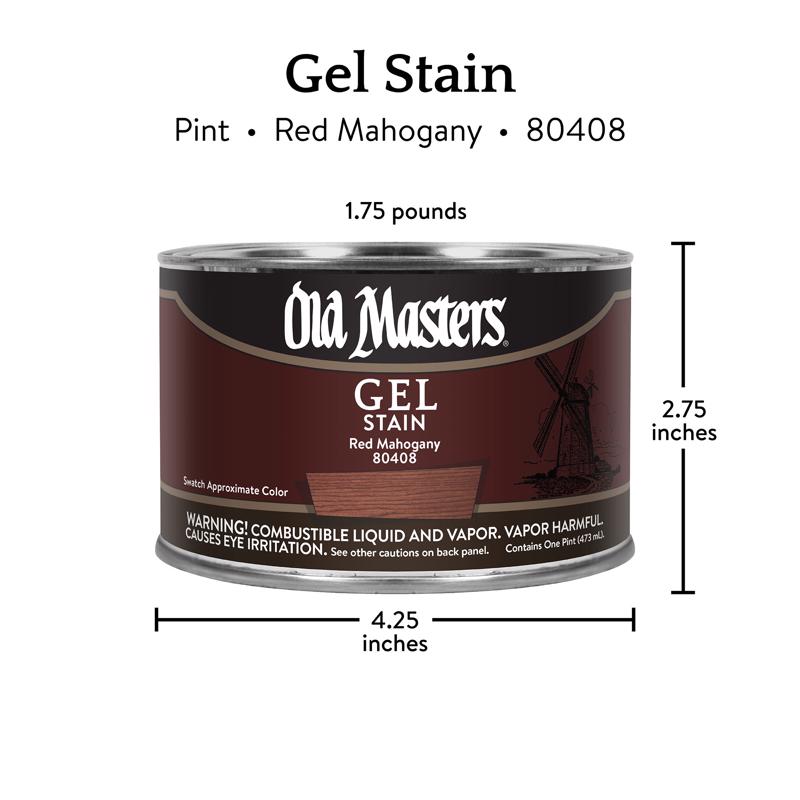 Old Masters Semi-Transparent Red Mahogany Oil-Based Alkyd Gel Stain 1 pt