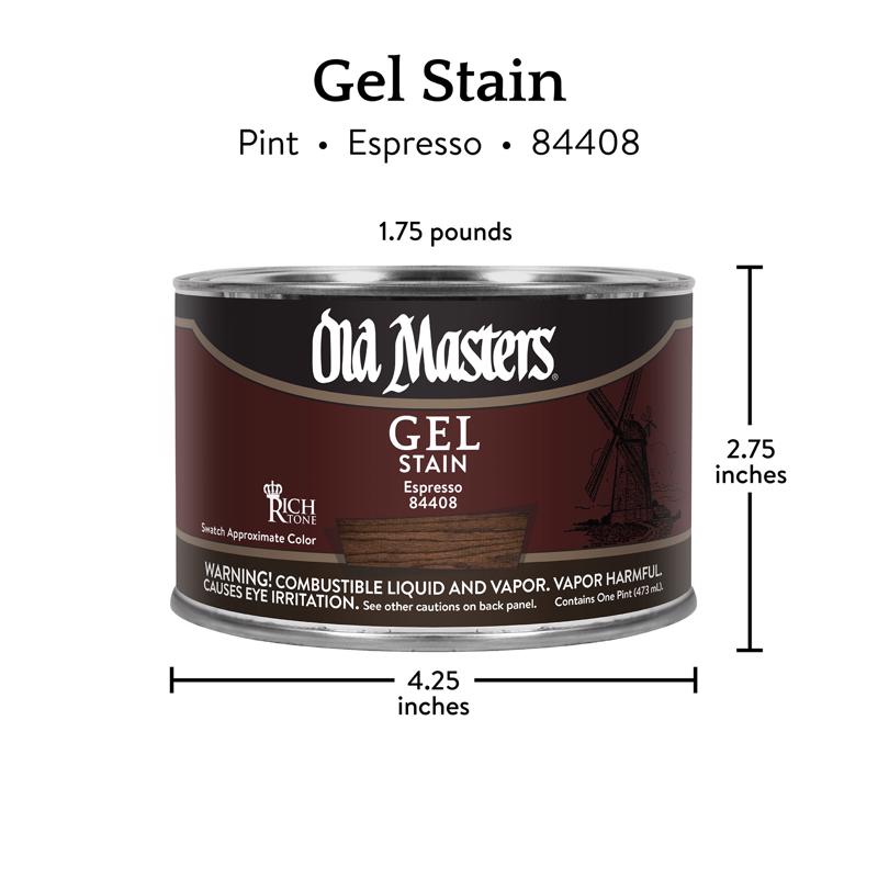 Old Masters Semi-Transparent Espresso Oil-Based Alkyd Gel Stain 1 pt