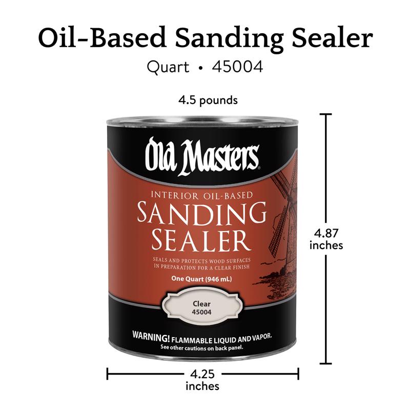 Old Masters Low Satin Clear Oil-Based Sanding Sealer 1 qt