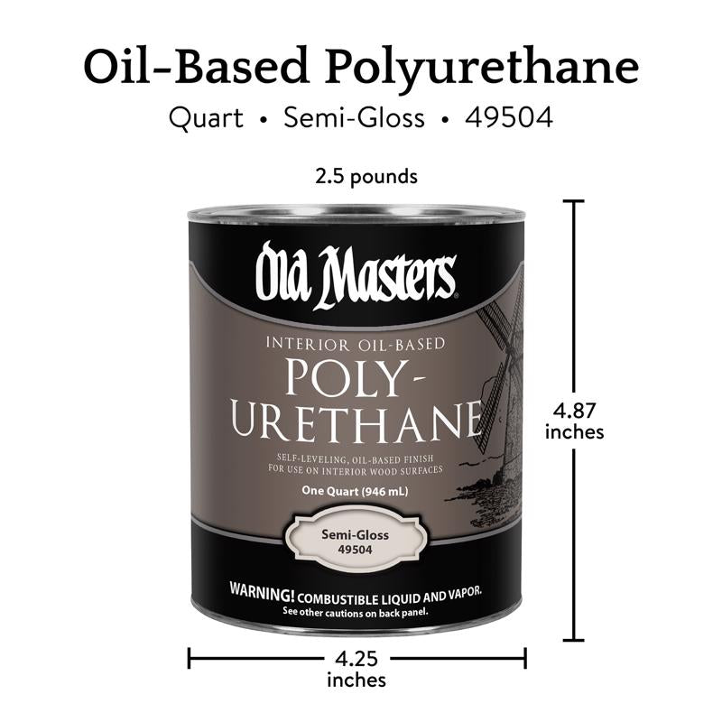 Old Masters Semi-Gloss Clear Oil-Based Polyurethane 1 qt