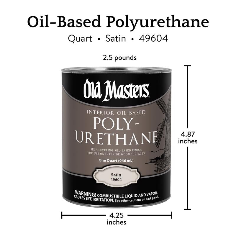 Old Masters Satin Clear Oil-Based Polyurethane 1 qt