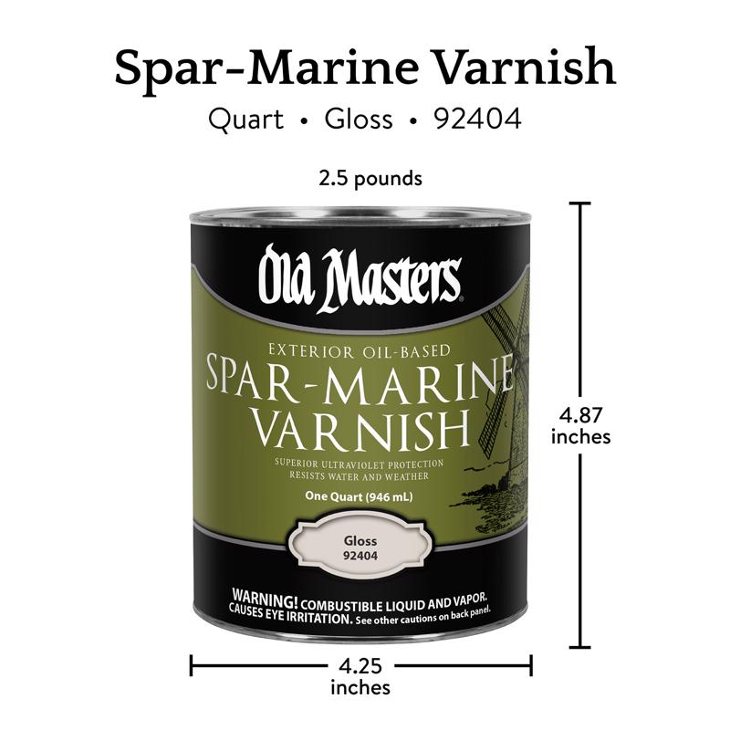 Old Masters Gloss Clear Oil-Based Marine Spar Varnish 1 qt