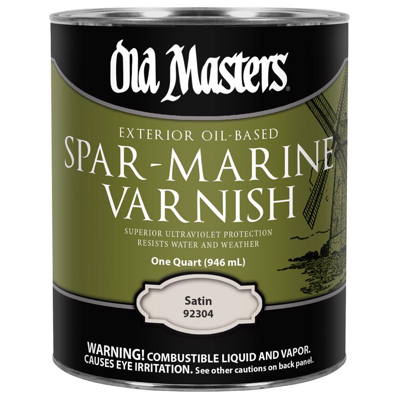 Old Masters Satin Clear Oil-Based Marine Spar Varnish 1 qt