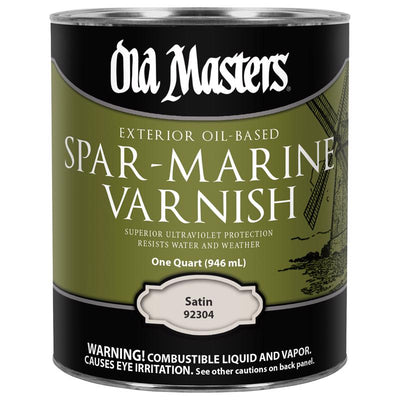 Old Masters Satin Clear Oil-Based Marine Spar Varnish 1 qt