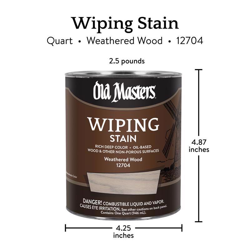 Old Masters Semi-Transparent Weathered Wood Oil-Based Wiping Stain 1 qt