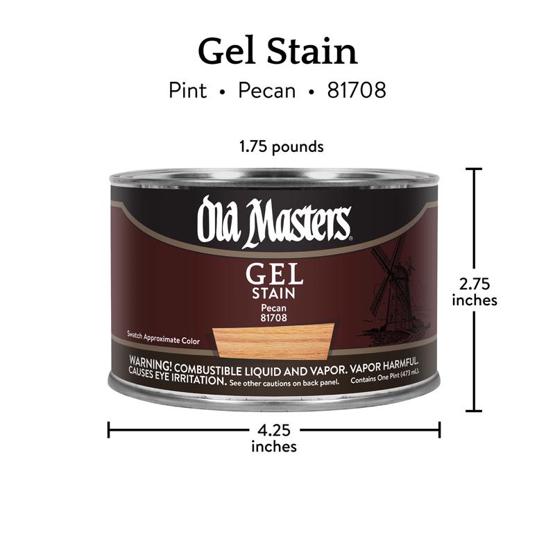 Old Masters Semi-Transparent Pecan Oil-Based Alkyd Gel Stain 1 pt