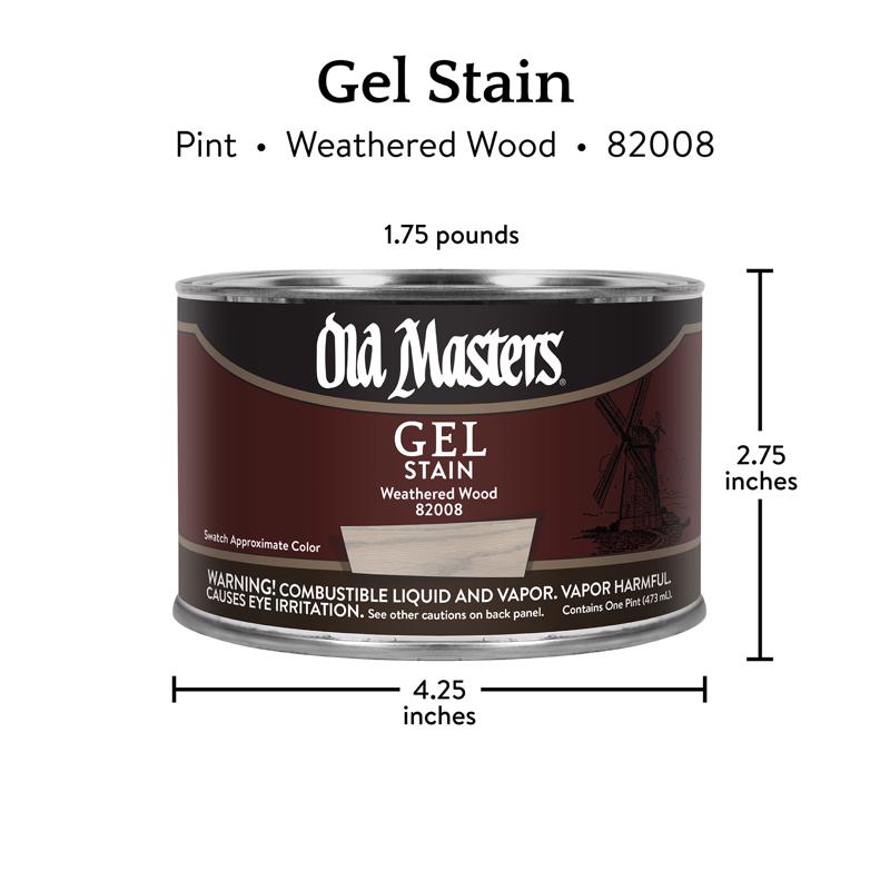 Old Masters Semi-Transparent Weathered Wood Oil-Based Alkyd Gel Stain 1 pt