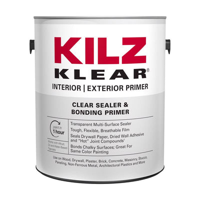 KILZ Klear Clear Flat Water-Based Alkyd Primer and Sealer 1 gal
