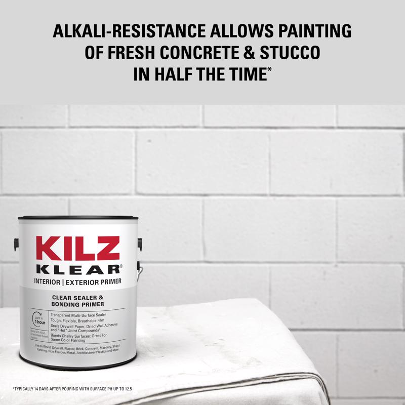 KILZ Klear Clear Flat Water-Based Alkyd Primer and Sealer 1 gal
