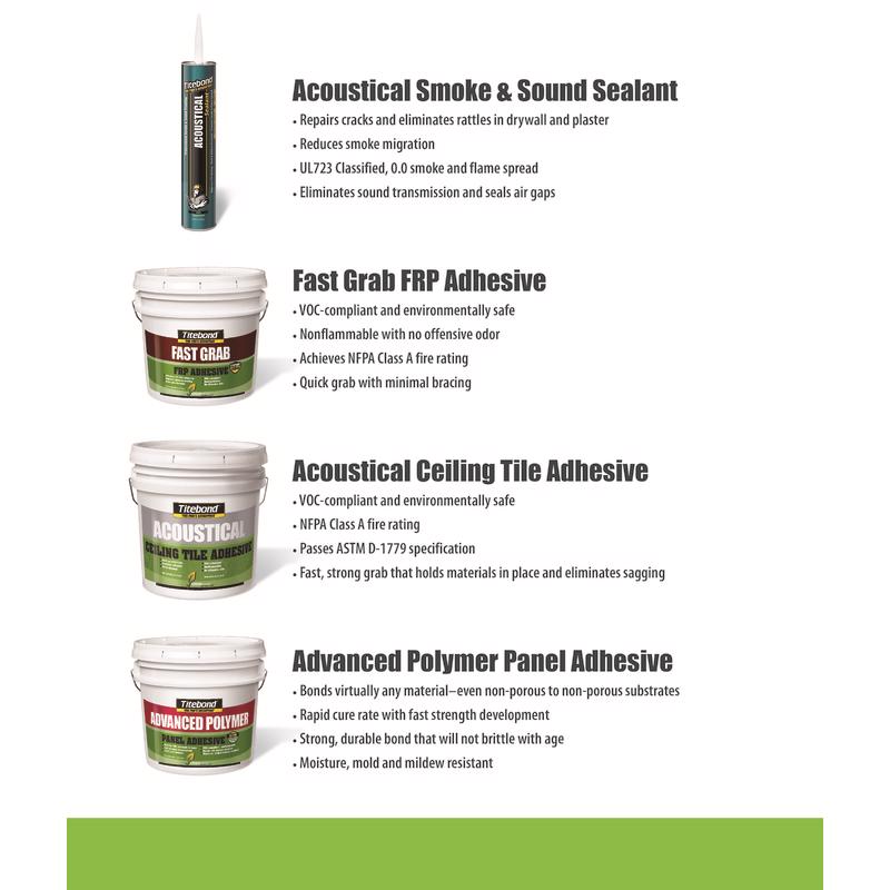 Titebond Acoustical White Elastomeric Silicone Smoke and Sound Sealant 28 oz
