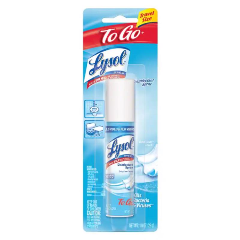 Lysol To Go Crisp Linen Scent Disinfectant Spray 1 oz