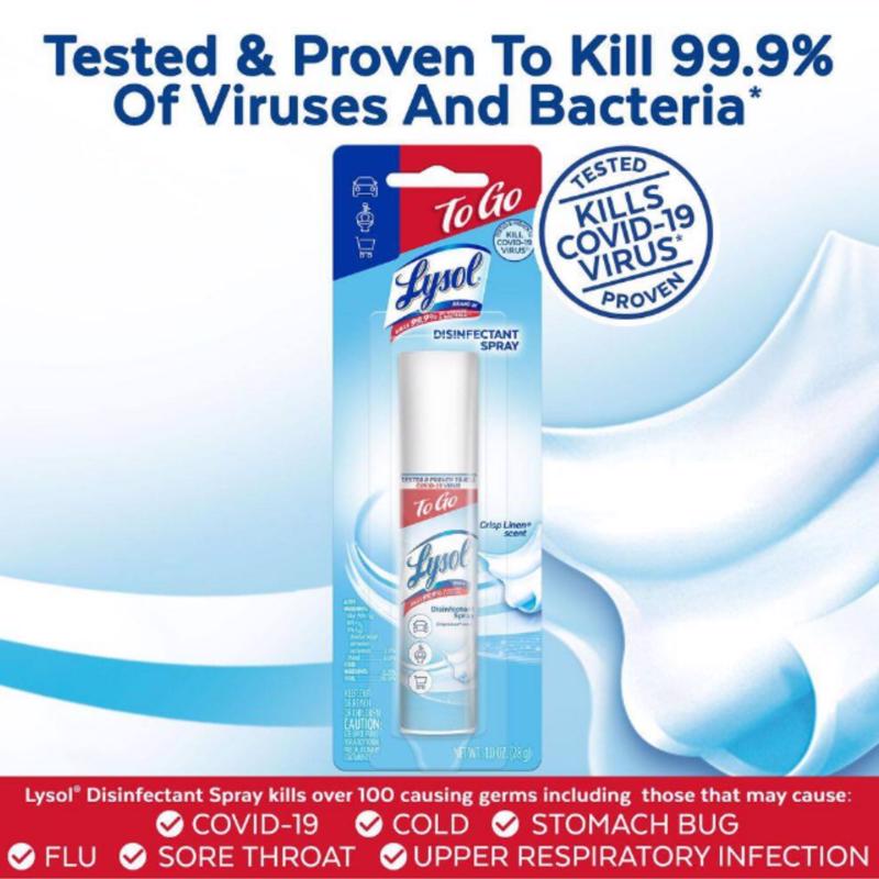 Lysol To Go Crisp Linen Scent Disinfectant Spray 1 oz