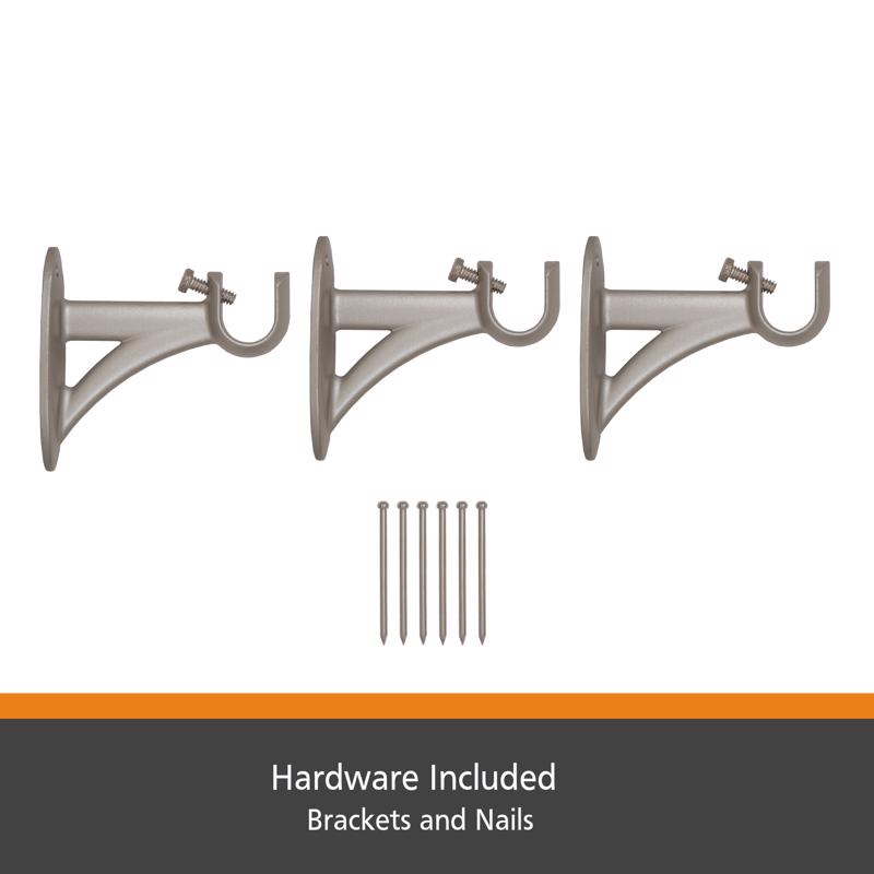 Kenney Fast Fit Pewter Pewter Milton Curtain Rod 66 in. L X 120 in. L