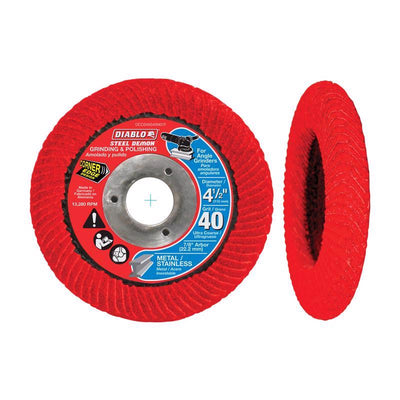 Diablo Steel Demon 4-1/2 in. Premium Zirconium Blend Bolt-On Flap Disc 40 Grit Ultra Coarse