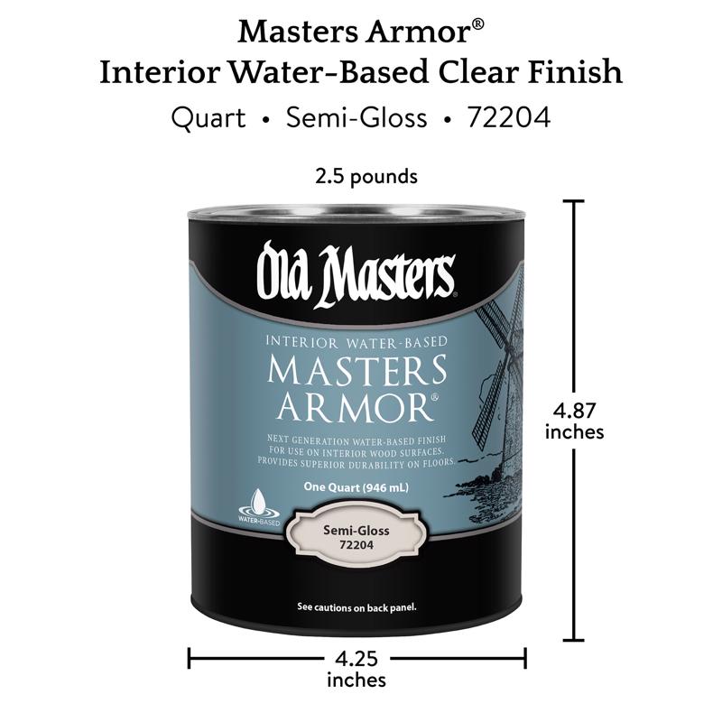 Old Masters Masters Armor Semi-Gloss Clear Water-Based Floor Finish 1 qt