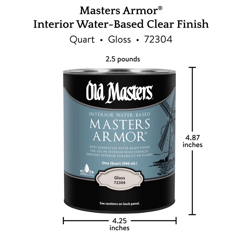Old Masters Masters Armor Gloss Clear Water-Based Floor Finish 1 qt