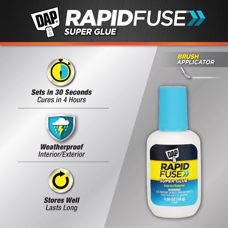 DAP Rapid Fuse High Strength Glue Clear All Purpose Brush On 0.56 oz