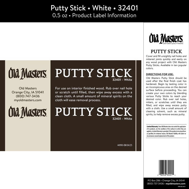 Old Masters White Putty Stick 0.5 oz