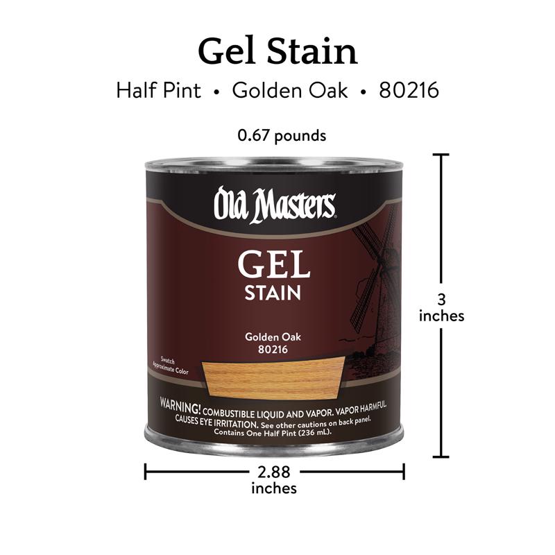 Old Masters Semi-Transparent Golden Oak Oil-Based Alkyd Gel Stain 1/2 pt