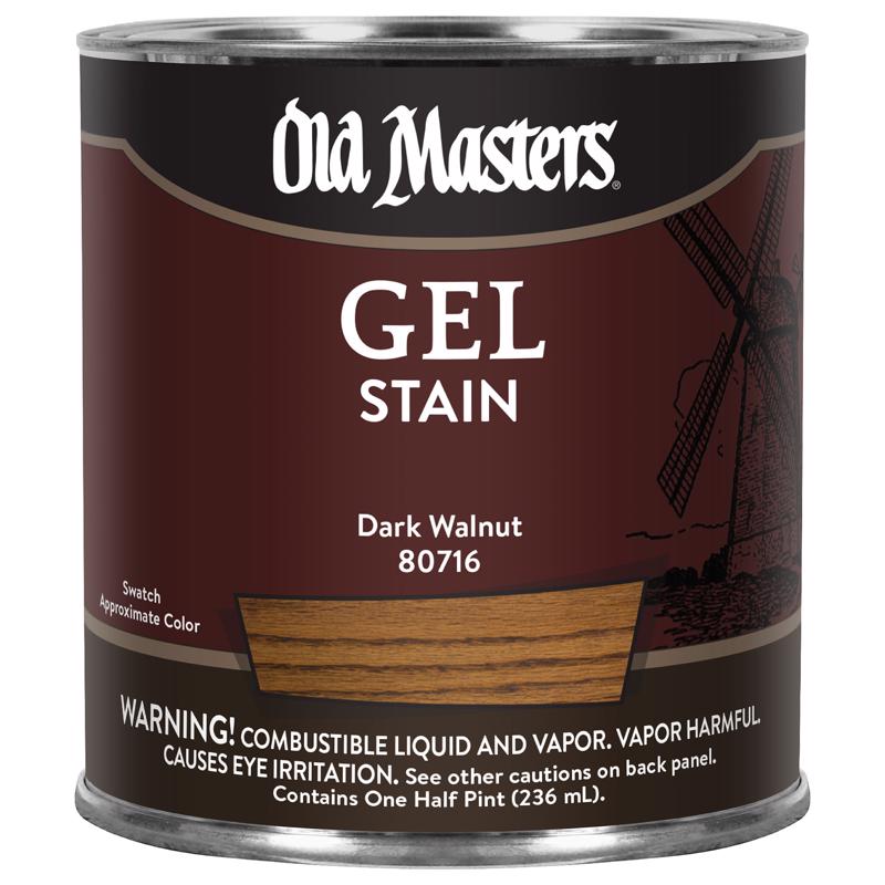 Old Masters Semi-Transparent Dark Walnut Oil-Based Alkyd Gel Stain 1/2 pt