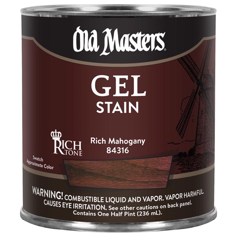 Old Masters Semi-Transparent Rich Mahogany Oil-Based Alkyd Gel Stain 1/2 pt