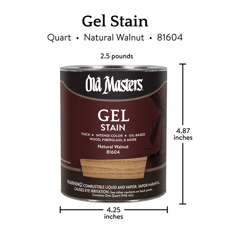 Old Masters Semi-Transparent Natural Walnut Oil-Based Alkyd Gel Stain 1 qt