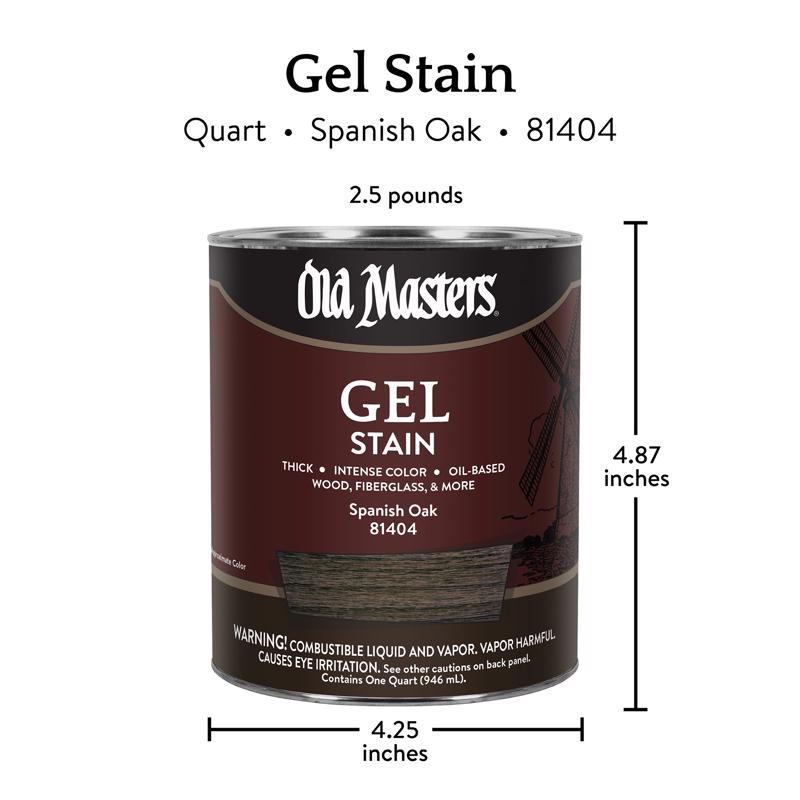 Old Masters Semi-Transparent Spanish Oak Oil-Based Alkyd Gel Stain 1 qt