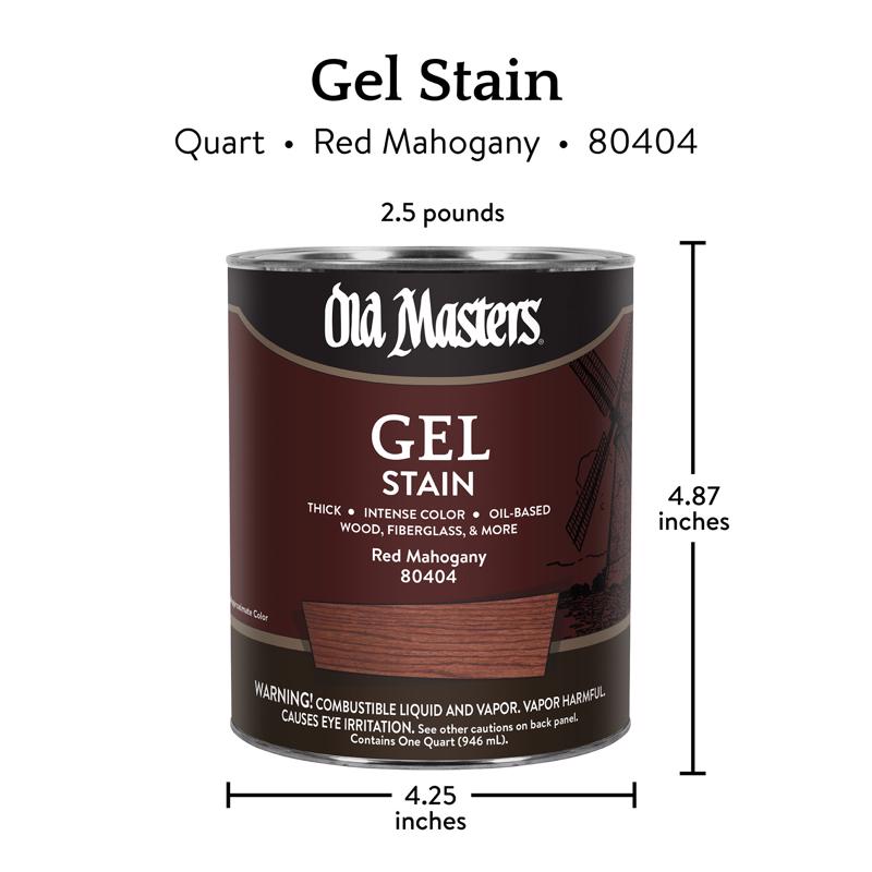 Old Masters Semi-Transparent Red Mahogany Oil-Based Alkyd Gel Stain 1 qt