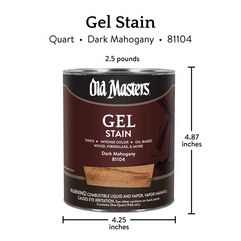 Old Masters Semi-Transparent Dark Mahogany Oil-Based Alkyd Gel Stain 1 qt