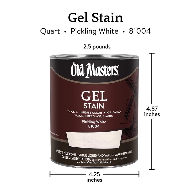 Old Masters Semi-Transparent Pickling White Oil-Based Alkyd Gel Stain 1 qt