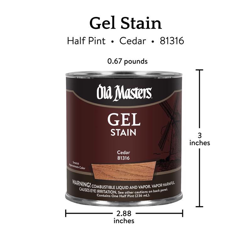 Old Masters Semi-Transparent Cedar Oil-Based Alkyd Gel Stain 1/2 pt