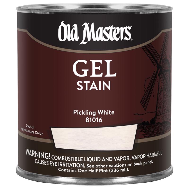 Old Masters Semi-Transparent Pickling White Oil-Based Alkyd Gel Stain 1/2 pt