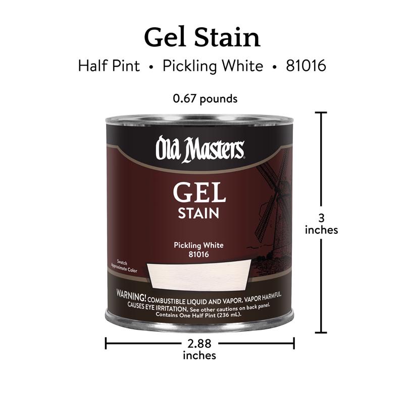 Old Masters Semi-Transparent Pickling White Oil-Based Alkyd Gel Stain 1/2 pt