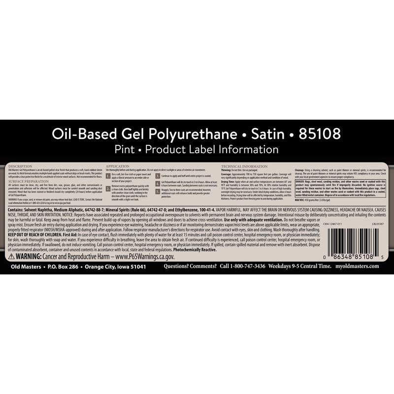 Old Masters Satin Clear Oil-Based Polyurethane 1 pt