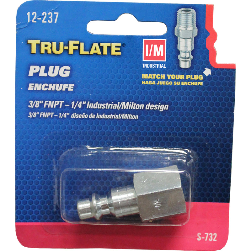 Tru-Flate Steel 1/4 in. I/M Style Plug 3/8 in. Female