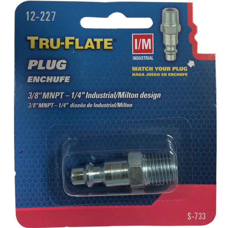 Tru-Flate Steel 1/4 in. I/M Style Plug 3/8 in. Male