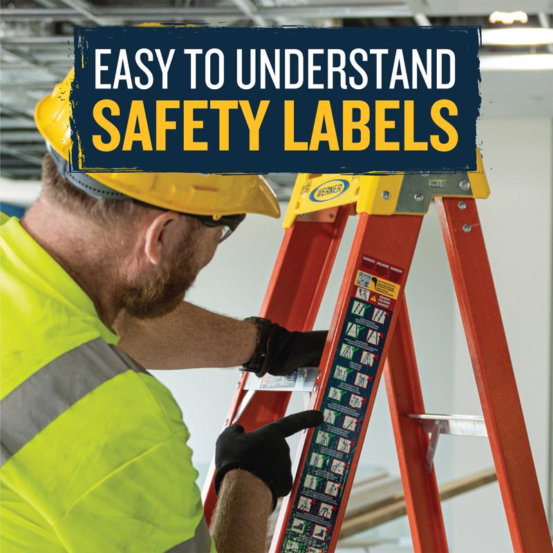 Werner 8 ft. H Fiberglass Step Ladder Type IA 300 lb. capacity