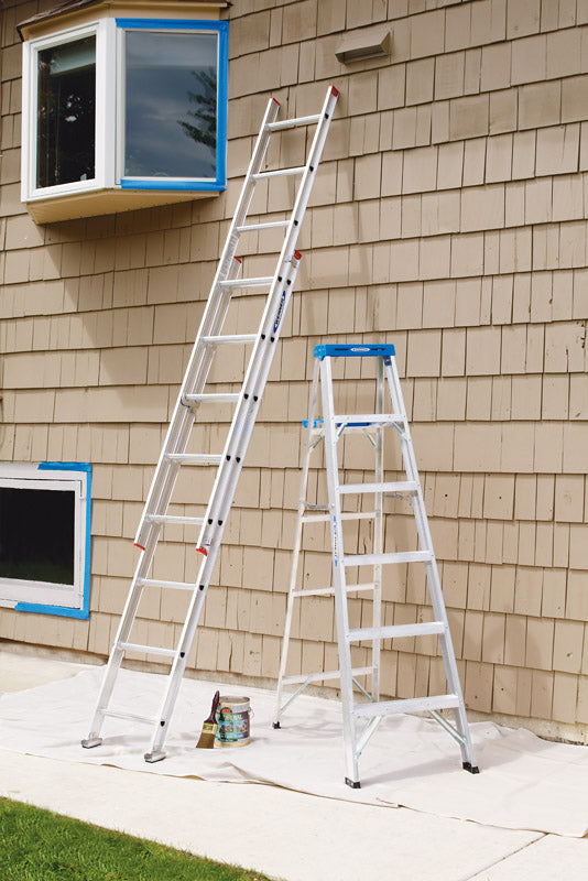 Werner 16 ft. H Aluminum Extension Ladder Type III 200 lb. capacity