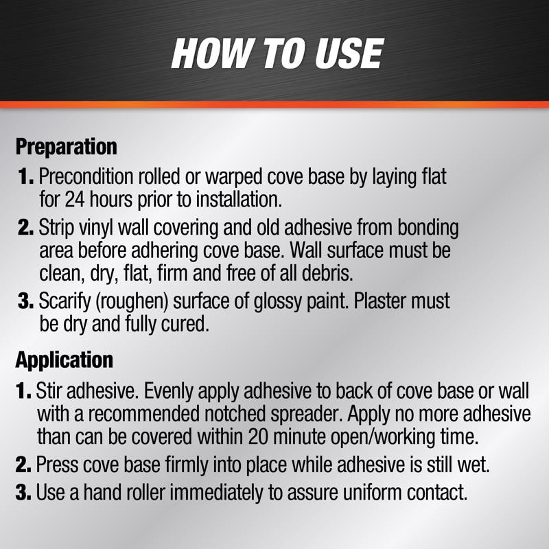 DAP Weldwood High Strength Synthetic Acrylic Latex Off White Cove Base Adhesive 1 qt
