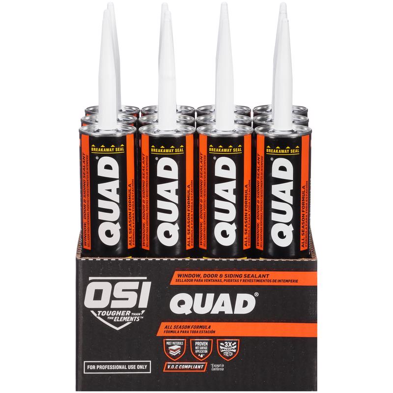 OSI Quad White Elastomeric Polymers Door/Siding/ Window Sealant 10 oz