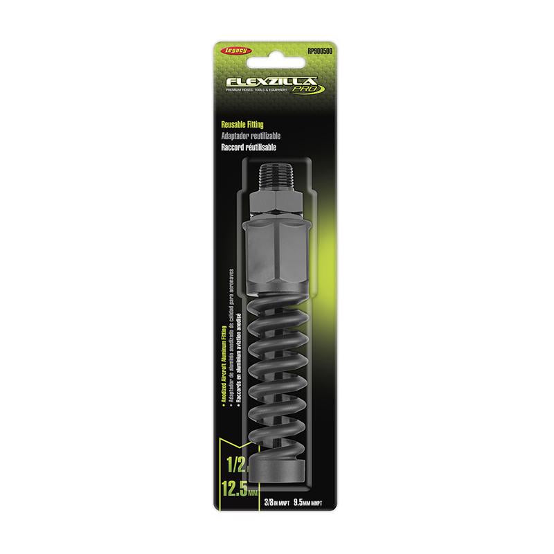 Legacy Flexzilla Anodized Aircraft Aluminum Reusable End 1/2 in. Male X 3/8 in. Male